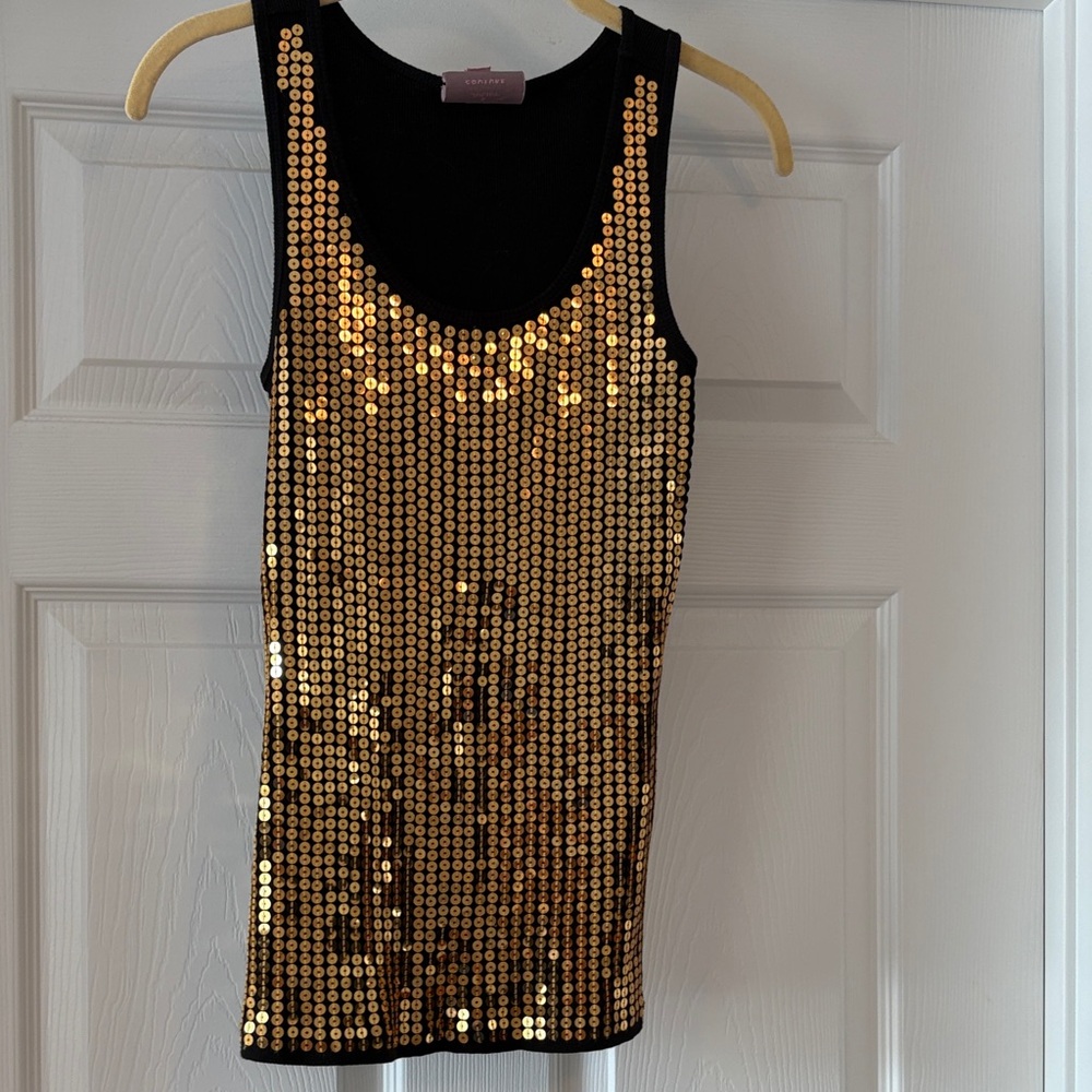 Romeo &Juliet Gold Sequin Tank Top - Women Size L